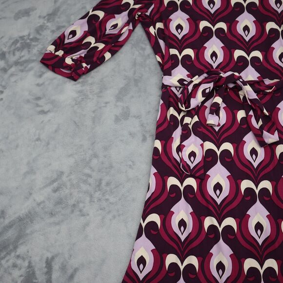 Bisou Bisou Dress Womens 4 Purple Michele Bohbot Short Sleeve Vneck Wrap Style - Picture 15 of 16